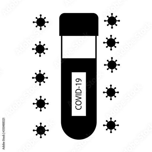 COVID-19 coronavirus blood test icon logo
