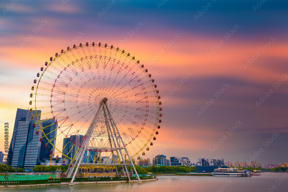 City Scenery of Jinji Lake East CBD, Suzhou City, Jiangsu Province, China