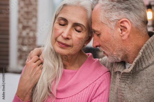 Lovely elderly celebrating valentines day