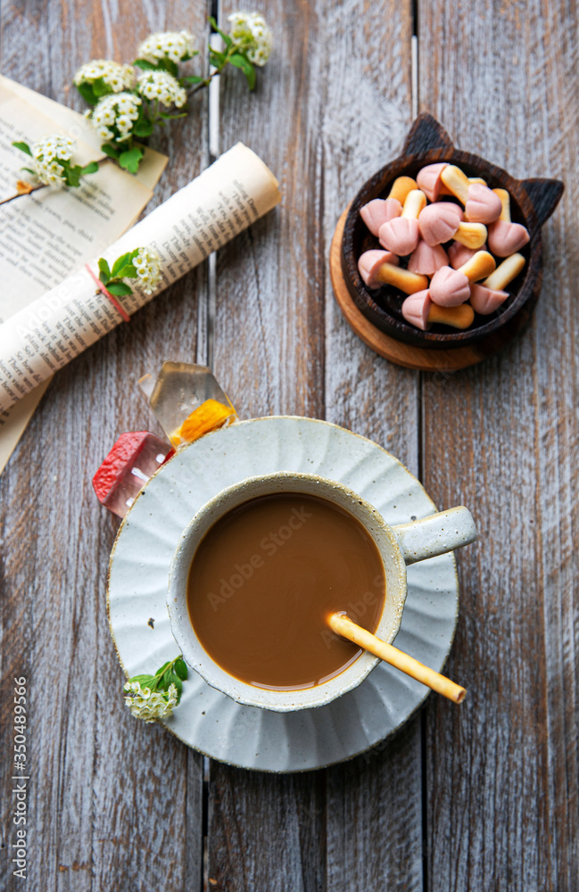 Fototapeta premium Drink a cup of coffee to refresh your mind