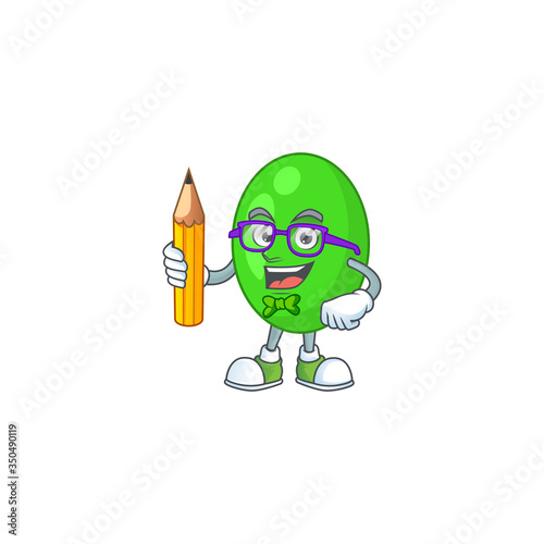 Tetrad student Mascot design concept studying at home