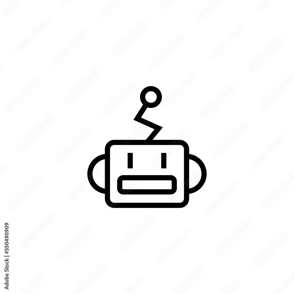 Bot vector icon in linear, outline icon isolated on white background Bot vector icon in linear, outline icon isolated on white background