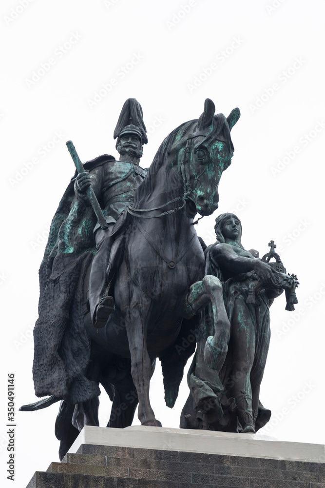 Reiterstandbild Kaiser Wilhelm I., Deutsches Eck, Koblenz, Rheinland-Pfalz, Deutschland Reiterstandbild Kaiser Wilhelm I., Deutsches Eck, Koblenz, Rheinland-Pfalz, Deutschland