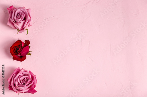 Lovely rose arrangement with copy space