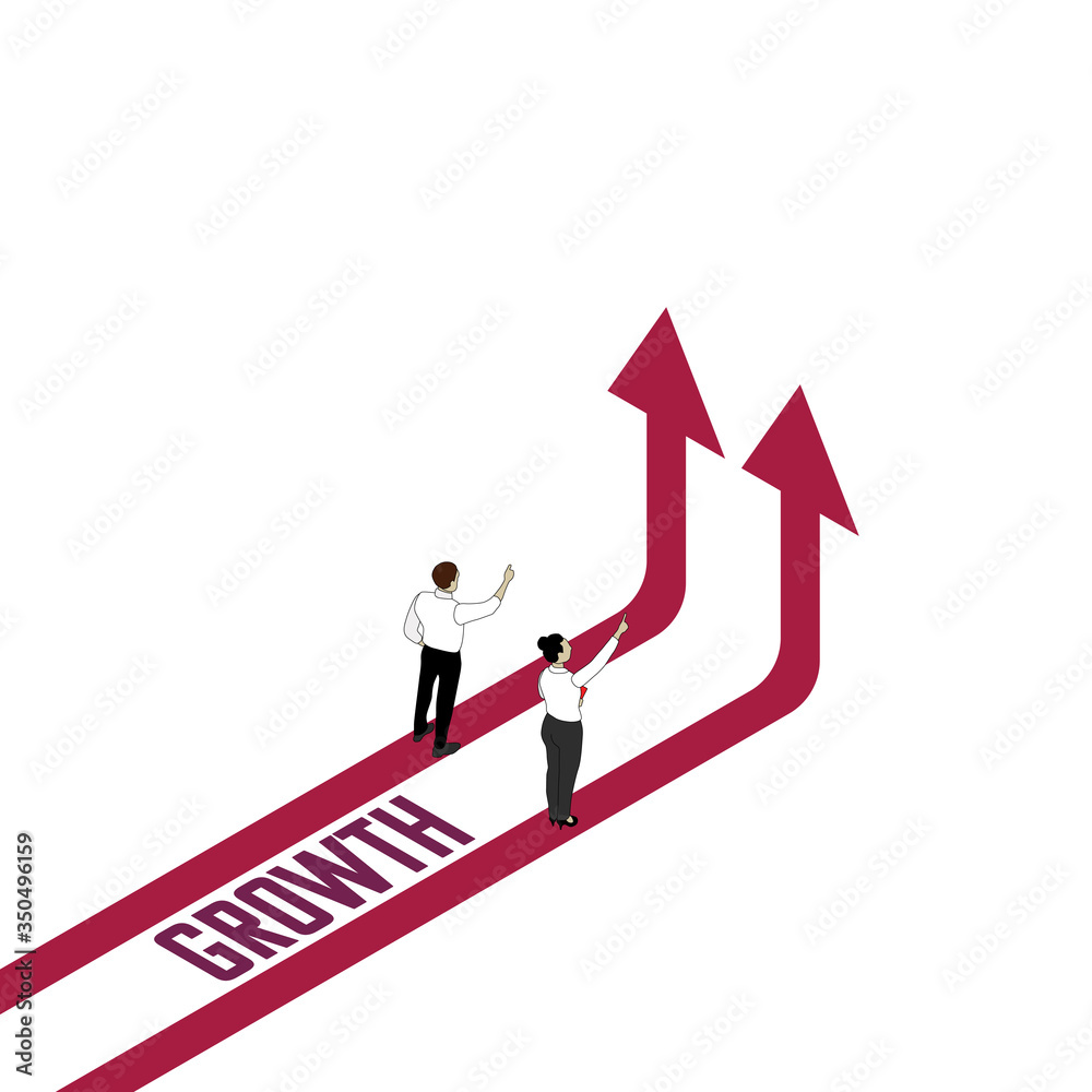 Business growth illustration in isometric vector format. Business growth illustration in isometric vector format.