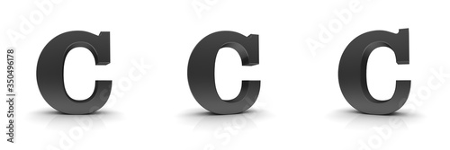 C letter 3d black sign