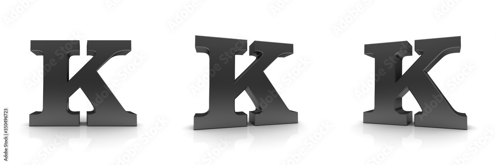 K letter 3d black sign K letter 3d black sign