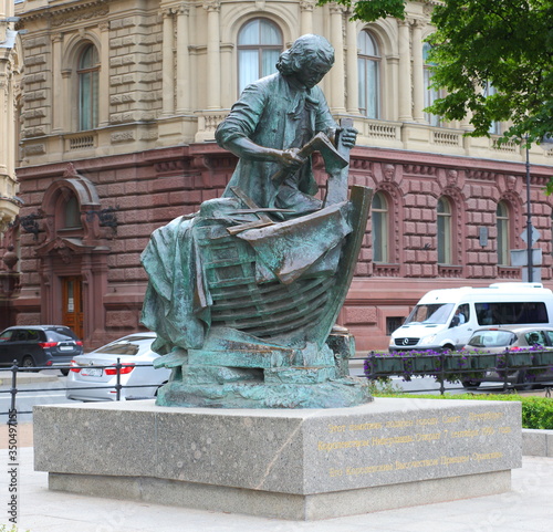 Monument to Peter the great, Admiralteyskaya naberegnaya, Saint-Petersburg, Russia July 2017 photo