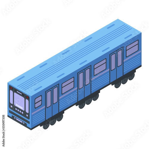 Subway train wagon icon. Isometric of subway train wagon vector icon for web design isolated on white background
