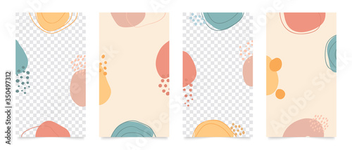 Design backgrounds for social media post and stories. Photo frame template for shop , fashion, blog, web ads. Trendy Memphis design cover. Abstract shape with minimal design. Vector  illustration.