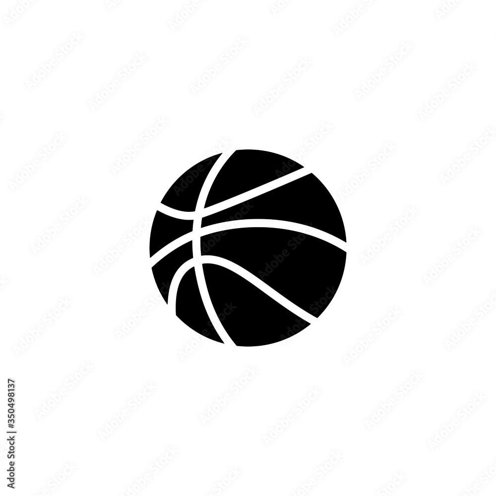 Basketball vector icon in black solid flat design icon isolated on white background Basketball vector icon in black solid flat design icon isolated on white background