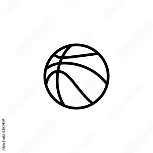 Basketball vector icon in linear, outline icon isolated on white background