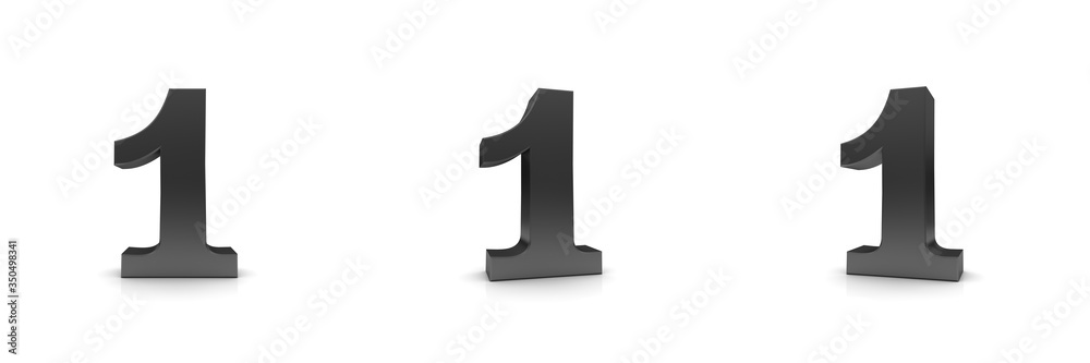1 one number sign black 3d rendering 1 one number sign black 3d rendering