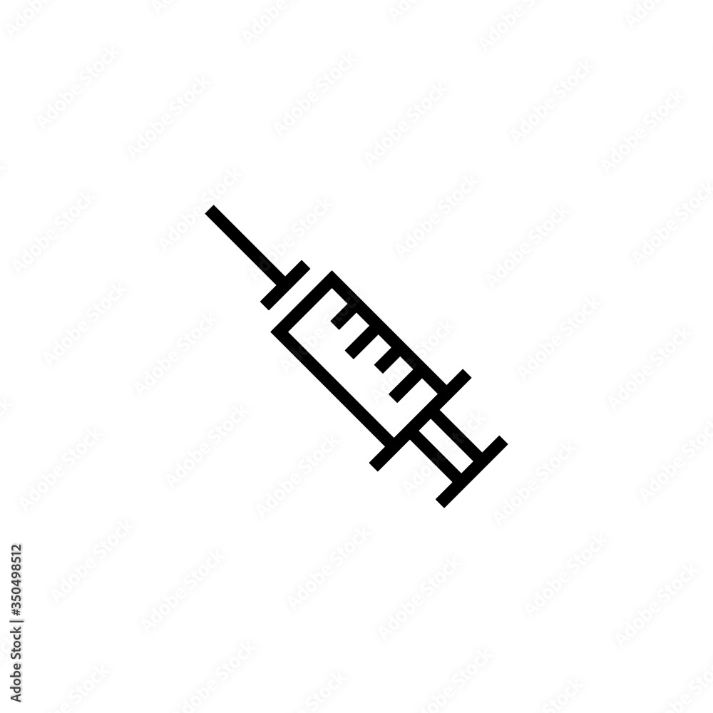 Syringe vector icon in linear, outline icon isolated on white background Syringe vector icon in linear, outline icon isolated on white background