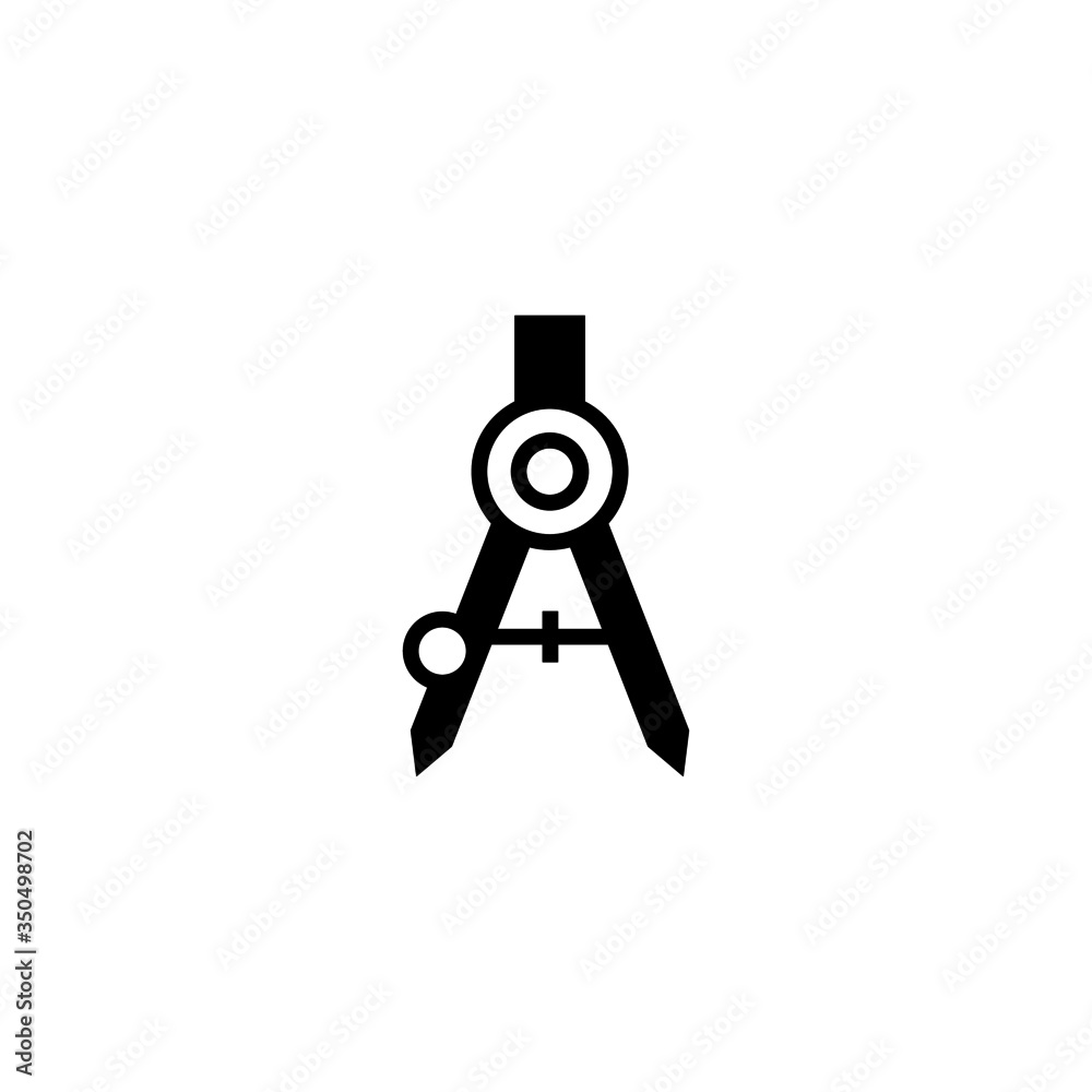 Draw with compass vector icon in black solid flat design icon isolated on white background Draw with compass vector icon in black solid flat design icon isolated on white background
