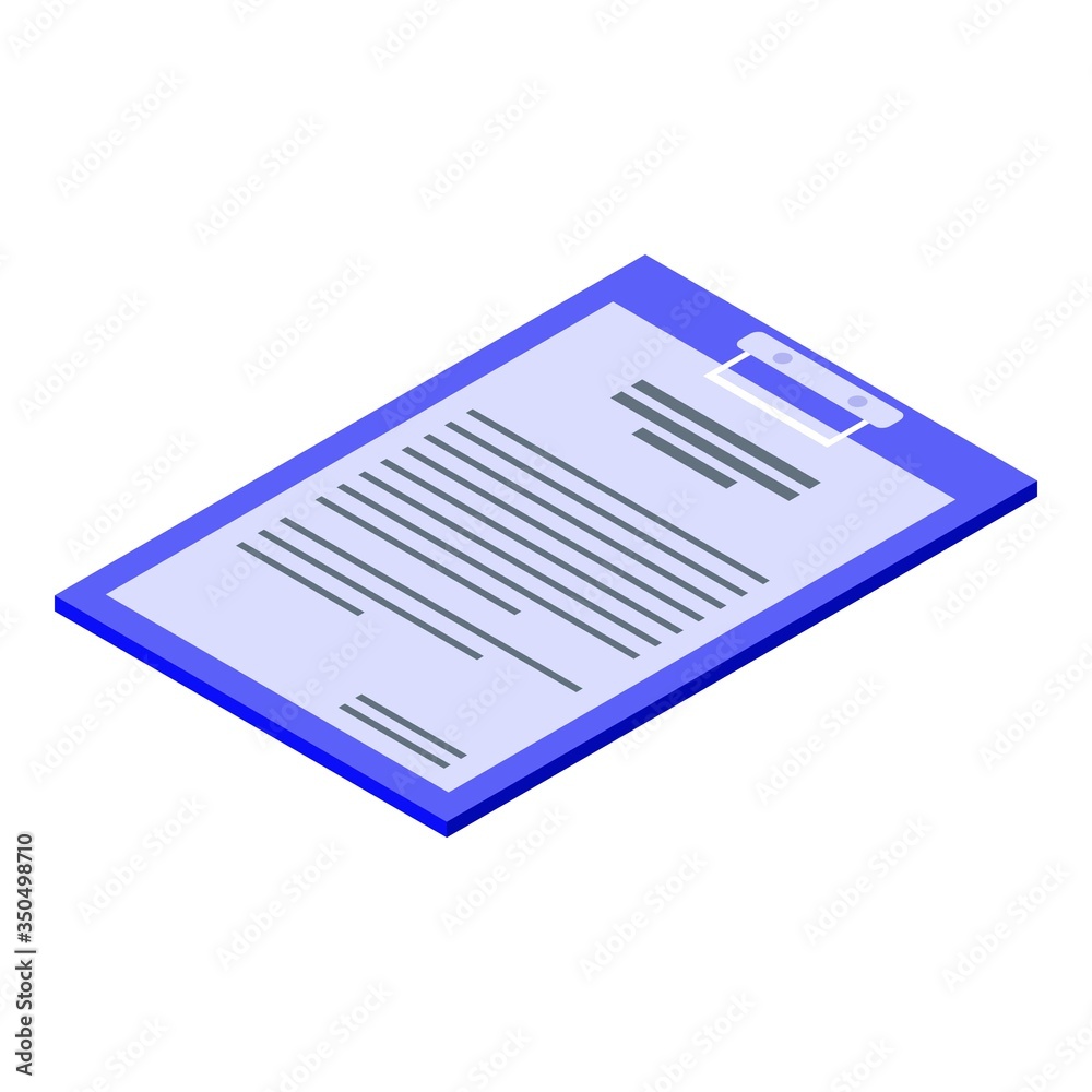 Oculist clipboard icon. Isometric of oculist clipboard vector icon for web design isolated on white background Oculist clipboard icon. Isometric of oculist clipboard vector icon for web design isolated on white background