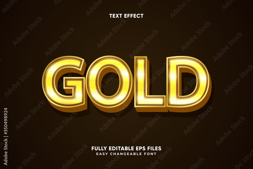 Editable gold text effect vector Editable gold text effect vector