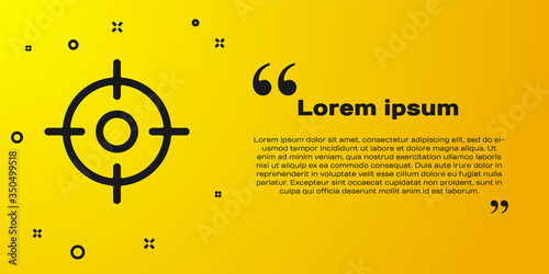Black Target sport icon isolated on yellow background. Clean target with numbers for shooting range or shooting. Vector