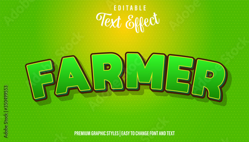 Farmer  Cartoon Style Editable Text Effect