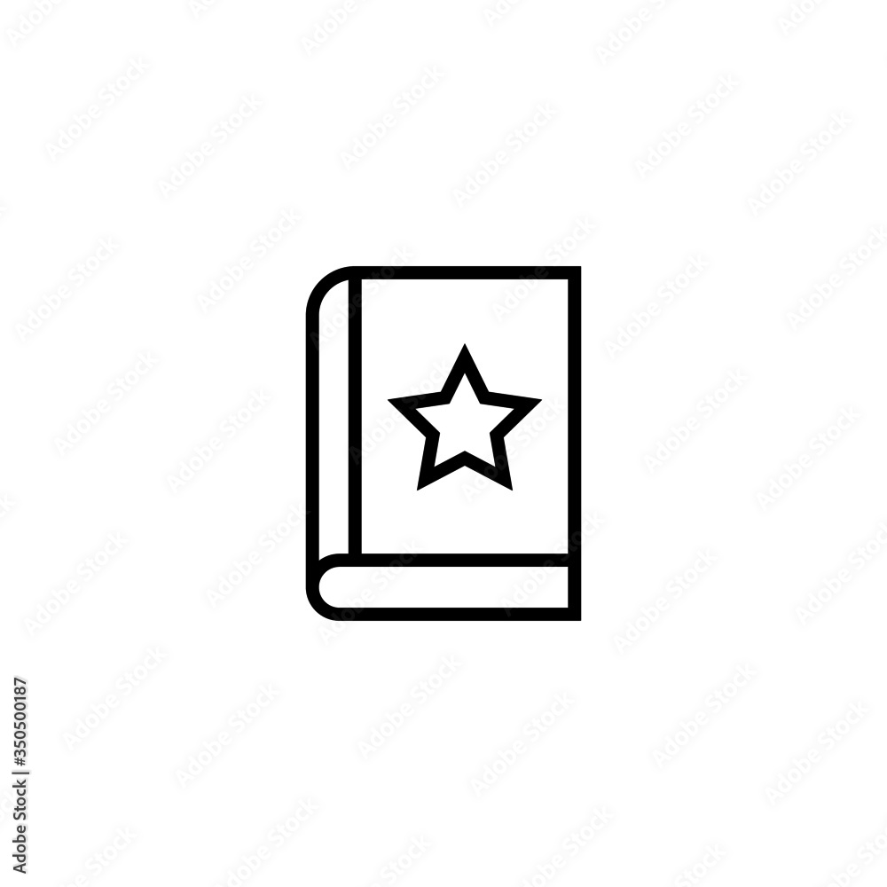 Favorite book vector icon in linear, outline icon isolated on white background Favorite book vector icon in linear, outline icon isolated on white background