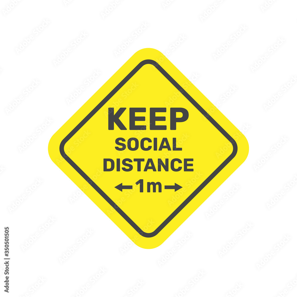 Social Distancing. Keep safe distance 1 metr icon. Warning Sign. Vector Image. EPS 10.