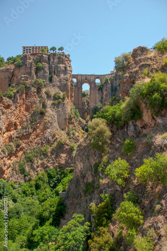 vista del puente nuevo en el tajo de Ronda, Andalucía