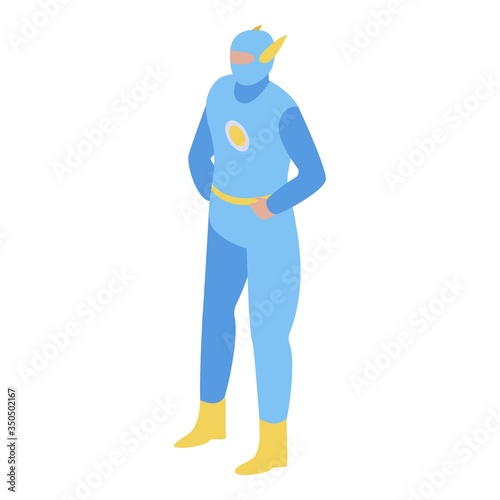 Mascot superhero icon. Isometric of mascot superhero vector icon for web design isolated on white background