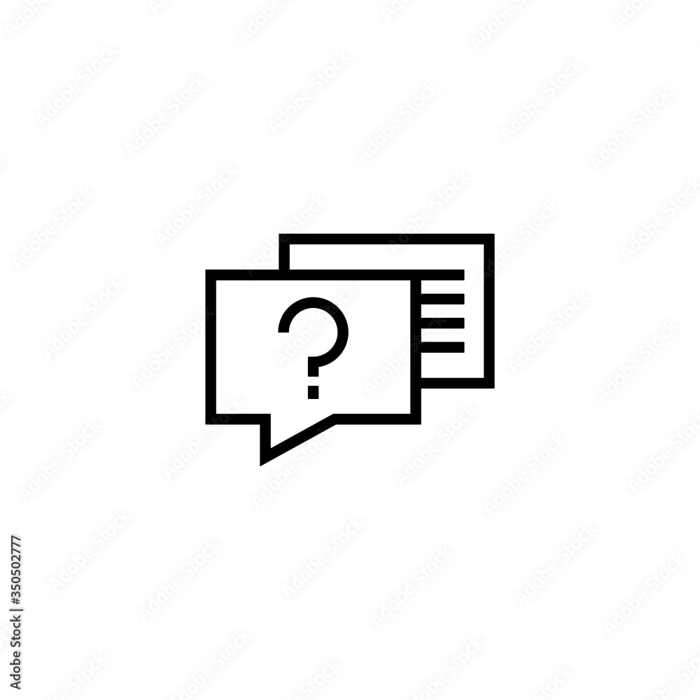 Unknown topic vector icon in linear, outline icon isolated on white background Unknown topic vector icon in linear, outline icon isolated on white background