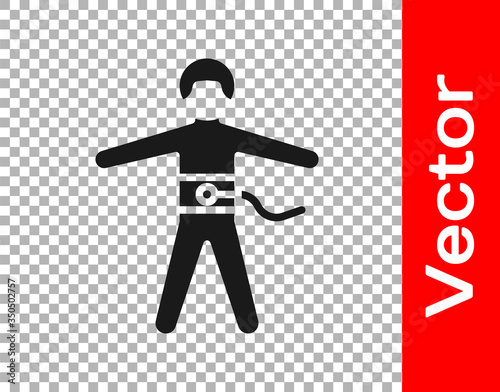Black Bungee jumping icon isolated on transparent background. Vector