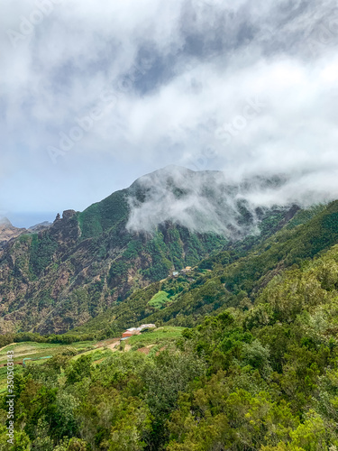 Mountains in Anaga Rural Park Tenerife - Canary Islands with the ocean in the background