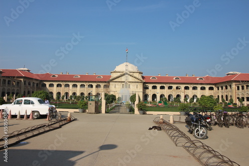 Allahabad, Uttar Pradesh/India- May 14 2020: The main building of the Allahabad high court and the central dome. photo