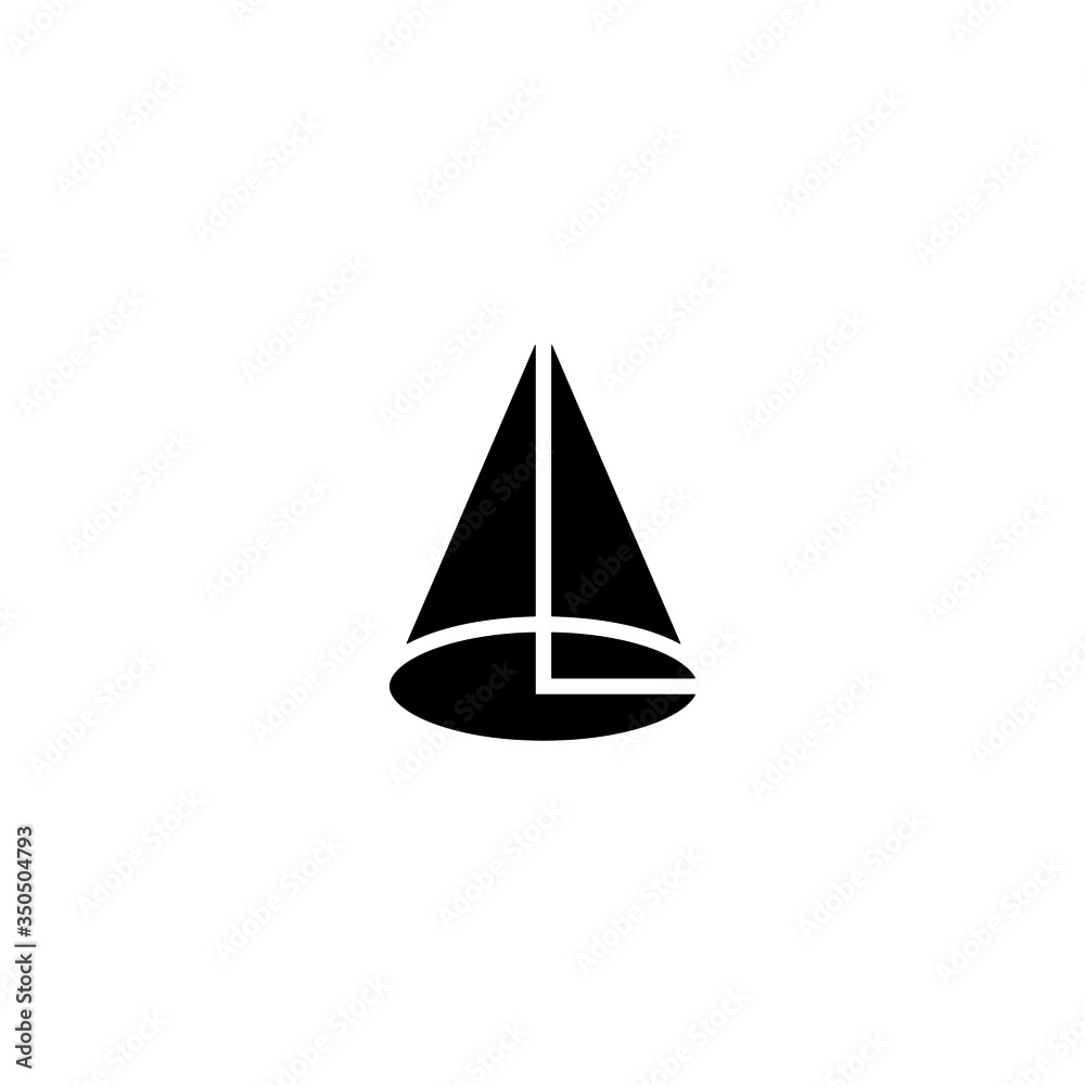 Cone geometrical vector icon in black solid flat design icon isolated on white background Cone geometrical vector icon in black solid flat design icon isolated on white background