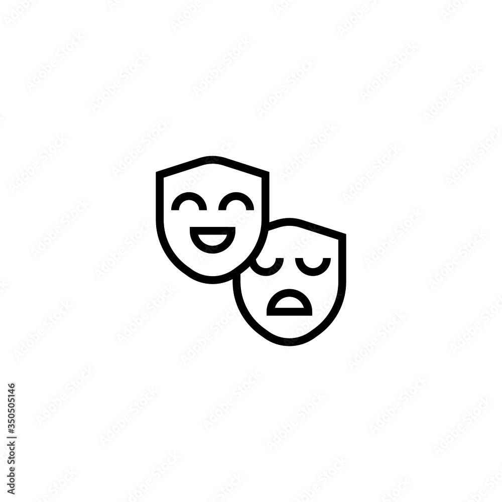 Theater vector icon in linear, outline icon isolated on white background Theater vector icon in linear, outline icon isolated on white background