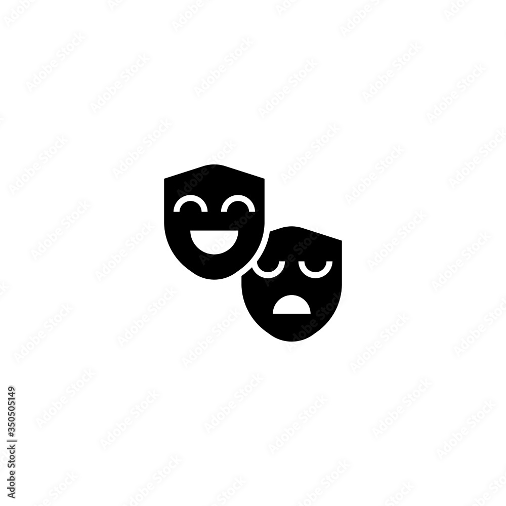 Theater vector icon in black solid flat design icon isolated on white background Theater vector icon in black solid flat design icon isolated on white background