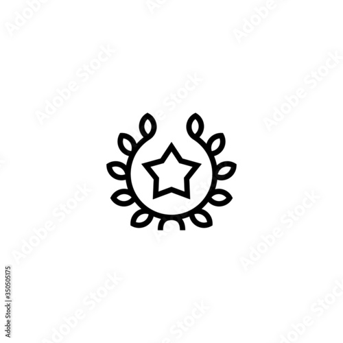 Proud vector icon in linear, outline icon isolated on white background