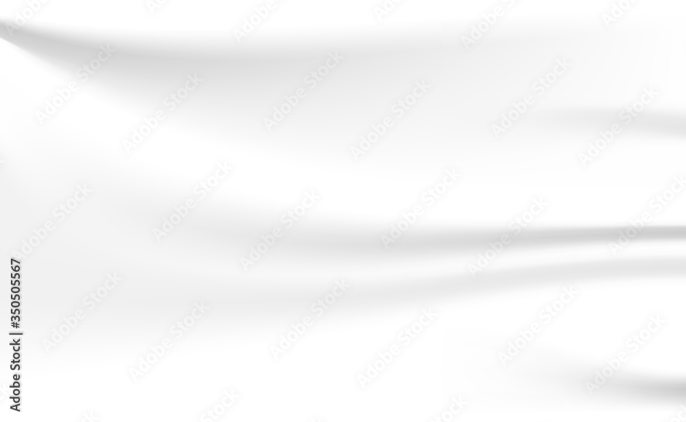 White Creased fabric texture Abstract background. Satin Folds. Cotton Soft wave. Luxurious background design