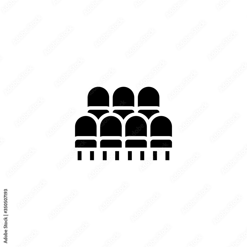 Grandstand vector icon in black solid flat design icon isolated on white background Grandstand vector icon in black solid flat design icon isolated on white background