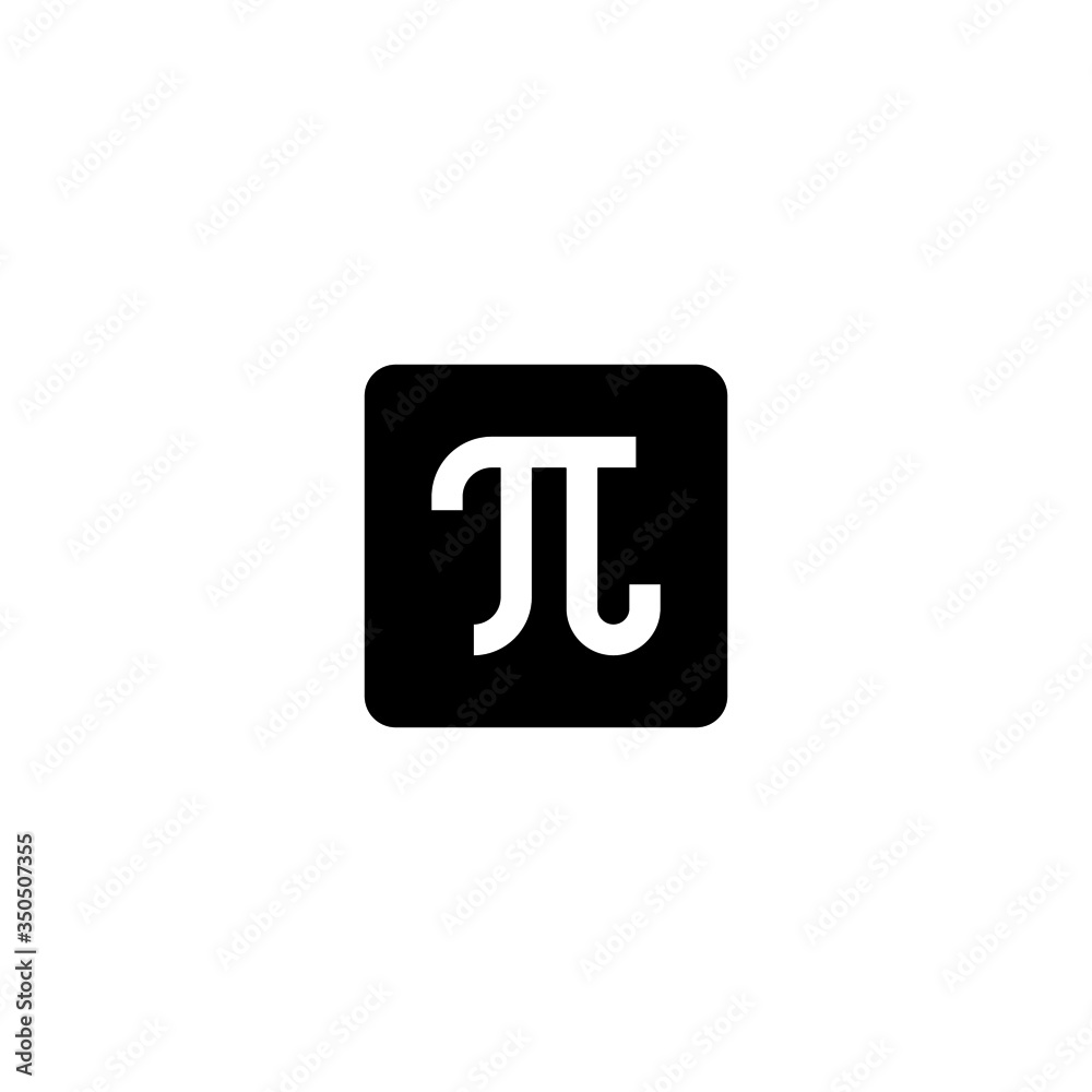 Pi vector icon in black solid flat design icon isolated on white background Pi vector icon in black solid flat design icon isolated on white background