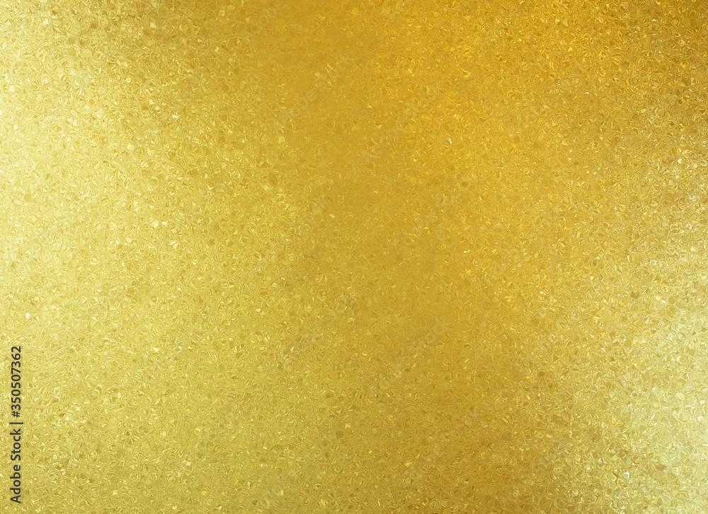 Gold texture background with yellow luxury shiny shine glitter sparkle of bright light reflection on golden paper,