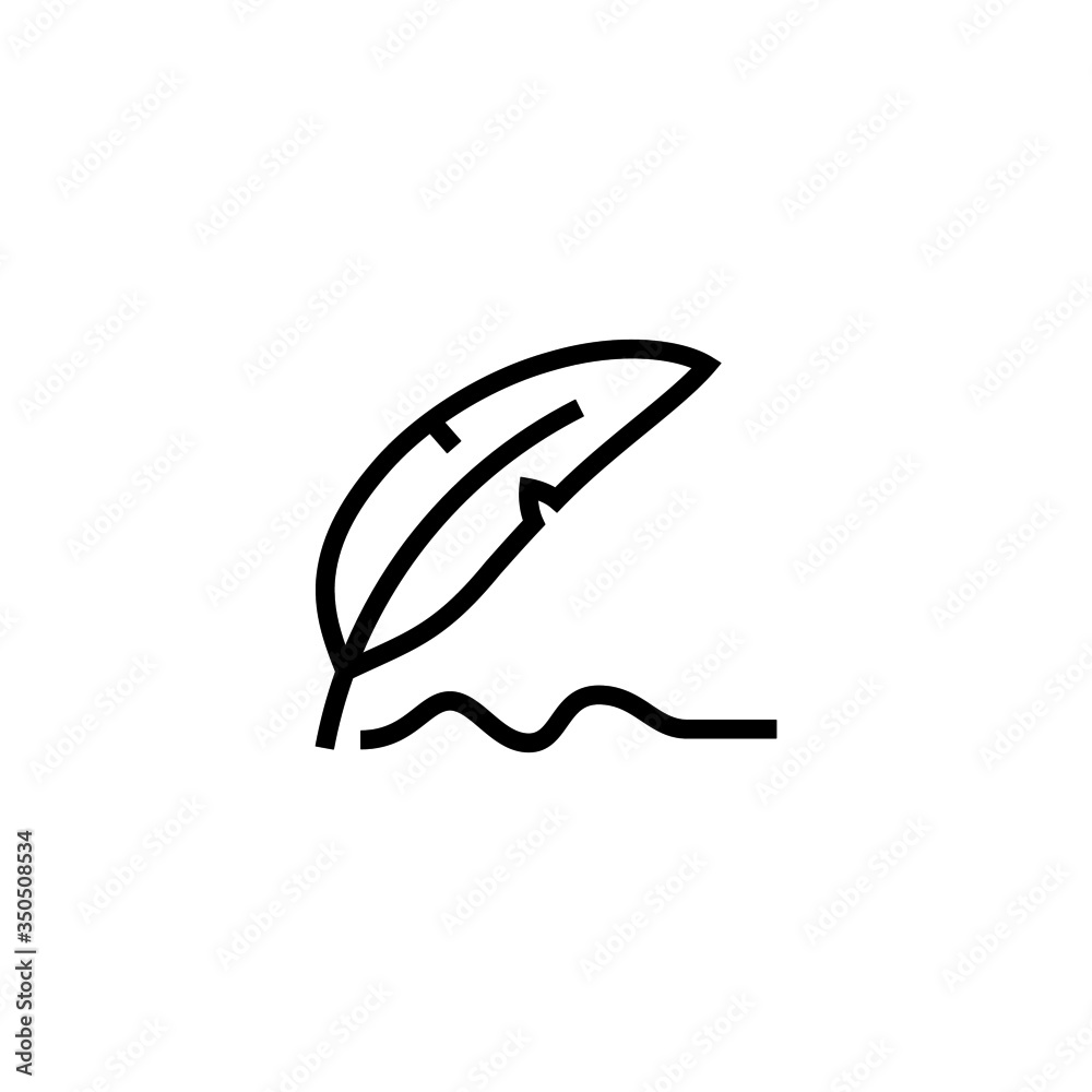 Fotografie Calligraphy vector icon in linear, outline icon isolated on white background