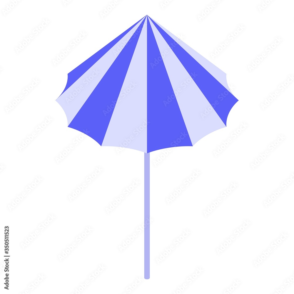 Beach umbrella icon. Isometric of beach umbrella vector icon for web design isolated on white background Beach umbrella icon. Isometric of beach umbrella vector icon for web design isolated on white background
