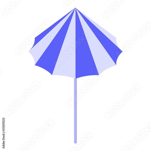 Beach umbrella icon. Isometric of beach umbrella vector icon for web design isolated on white background