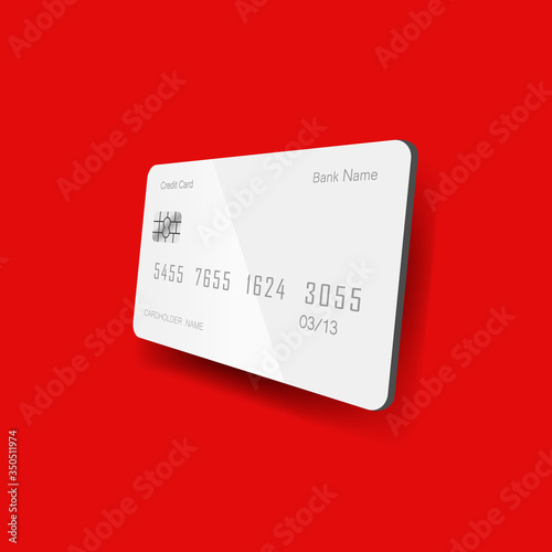 White credit or debit card icon flat on isolated background. EPS 10 vector. Payment concept.