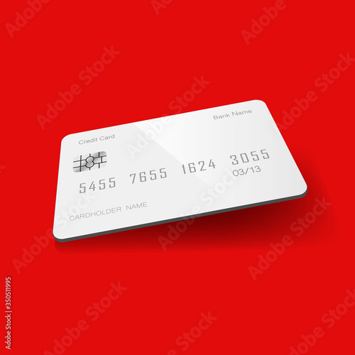 White credit or debit card icon flat on isolated background. EPS 10 vector. Payment concept.