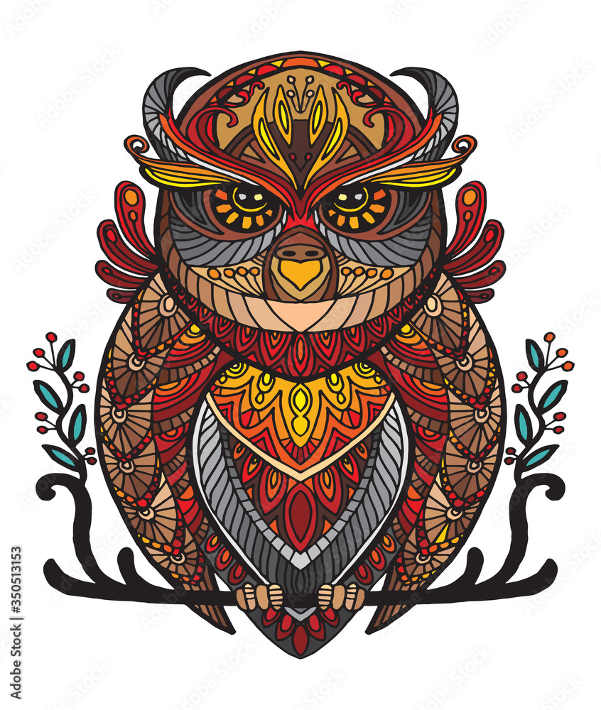 Vector ornamental owl