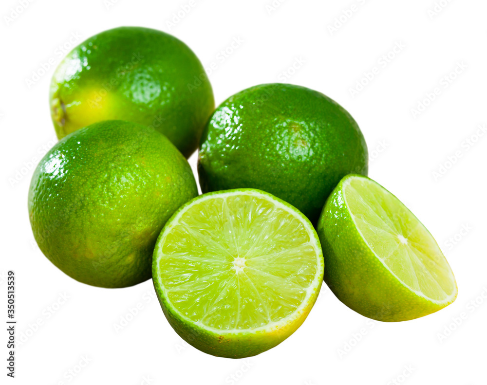 Sliced fresh juicy limes