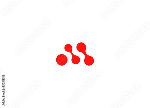 Stylized motorbike logo. Racing bike logotype. Nanotechnology icon. Scientific innovation abstract vector illustration. Isolated medical sign. Letter m, alphabetical element.