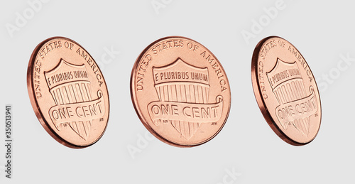 american one cent bronze coin isolated photo