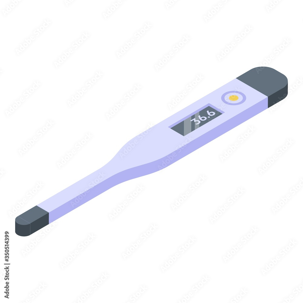 Thermometer icon. Isometric of thermometer vector icon for web design isolated on white background Thermometer icon. Isometric of thermometer vector icon for web design isolated on white background