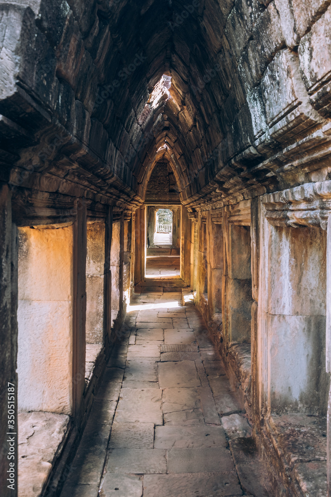 Cambodia. corridors of angkor wat. Ruins, Antiquity. Ancient architecture